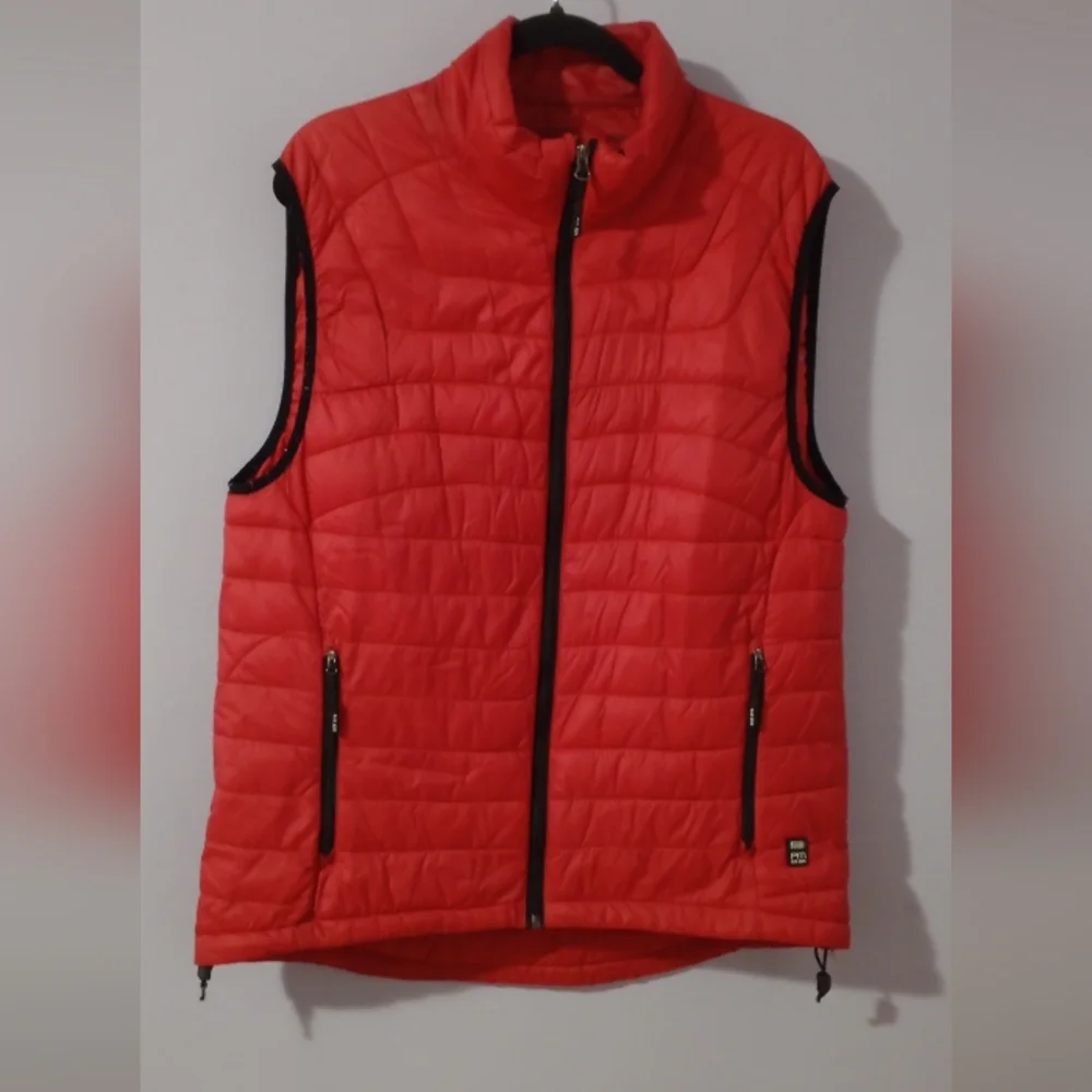 Red Quilted Vest with Black Trim - Picture 1 of 5